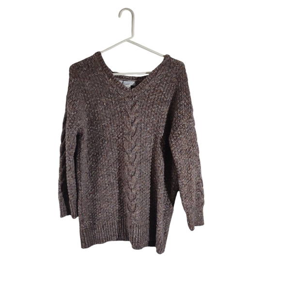 Women's Brown Cable Knit Sweater - Picture 1 of 2